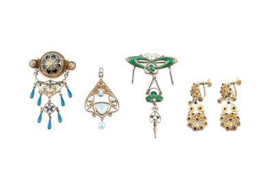 Lot 426 - A Norwegian enamel panel brooch by Marius...