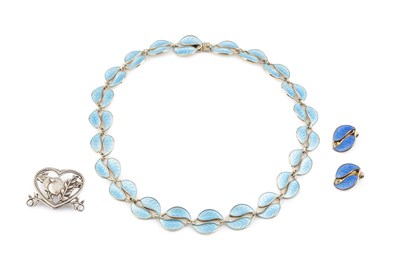 Lot 267 - A Norwegian enamel collar necklace by David...