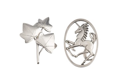 Lot 261 - Two silver brooches designed by Geoffrey G....