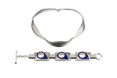Lot 122 - A Danish pewter collar necklace by Jorgen...