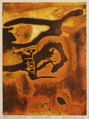 Lot 3 - Gail Singer (1924-1983) 'Volcano d'Or', pencil...
