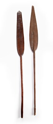 Lot 87 - Two hardwood paddles 19th/Early 20th Century,...