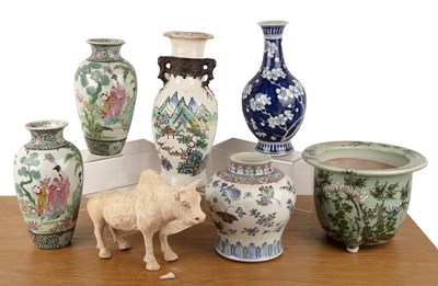Lot 246 - Group of pieces Chinese, including a celadon...