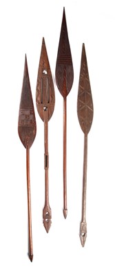 Lot 84 - Collection of hardwood paddles African, all...