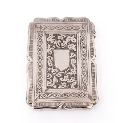 Lot 240 - Victorian silver card case in fitted retailers...