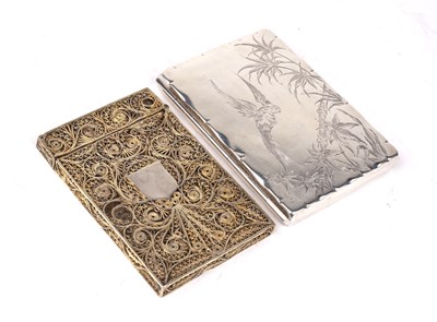 Lot 235 - Two silver card cases The first a Victorian...