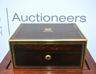 Lot 93 - Coromandel jewellery box Mid Victorian, of...