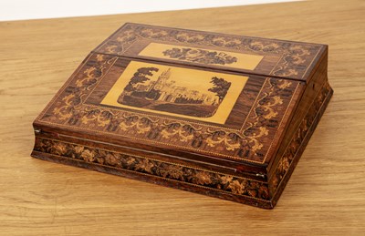 Lot 95 - Rosewood and Tunbridge Ware writing box...
