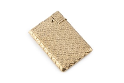 Lot A 9 carat gold rectangular lighter, by Asprey...