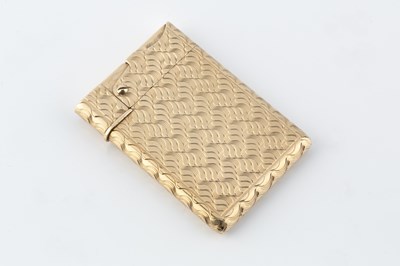 Lot 232 - A 9 carat gold rectangular lighter, by Asprey...
