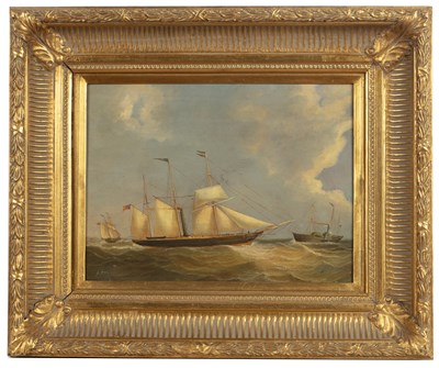 Lot 118 - Reproduction painting study of sailboat at sea,...