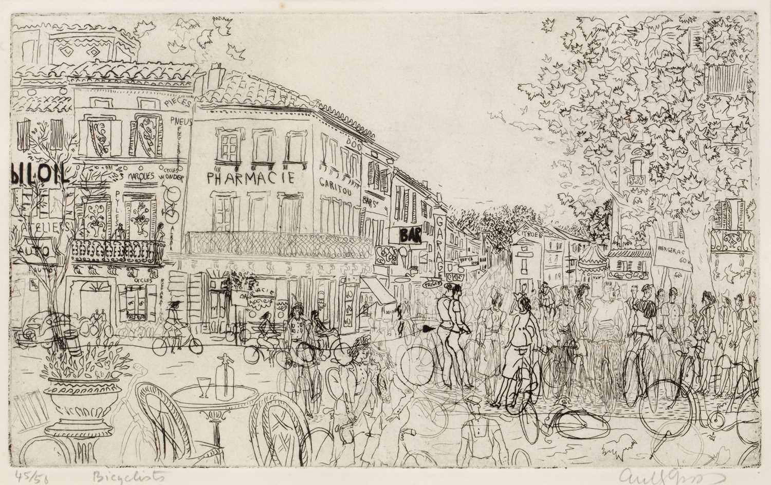 Lot 48 - Anthony Gross (1905-1984) Bicyclists, pencil...