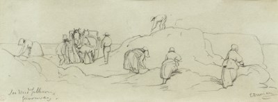 Lot 429 - Edward Duncan (1803-1882) Seaweed gatherers,...