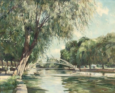 Lot 221 - Stanley Orchart (1920-2005) 'Suspension Bridge,...