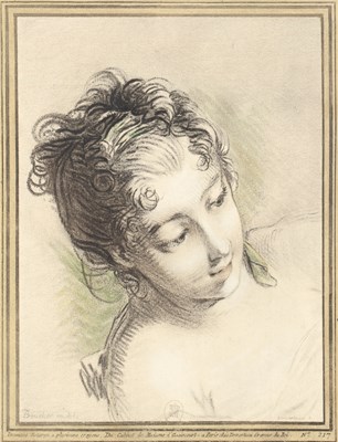 Lot 16 - After François Boucher Head of a young girl,...