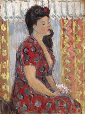 Lot 127 - Follower of Marcel Dyf Portrait of a young...