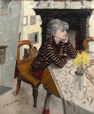 Lot 128 - John Rodney Hamer (1940-2017) Woman sitting at...