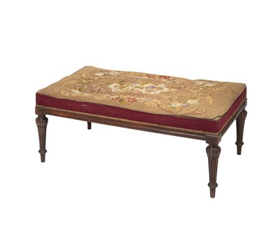 Lot 1336 - An early Victorian walnut-framed Country House stool