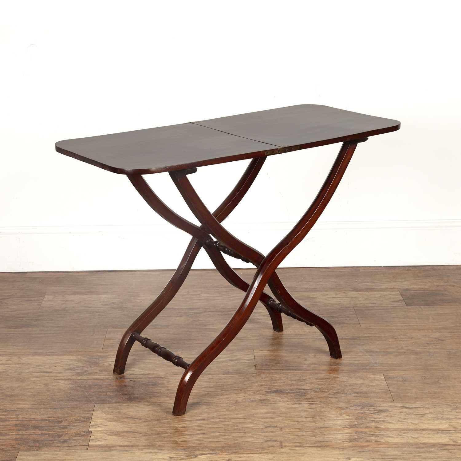 Lot 57 - Mahogany coaching table 19th Century, with...