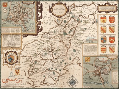 Lot 28 - John Speed 'Northamtonshire', engraving, inset...