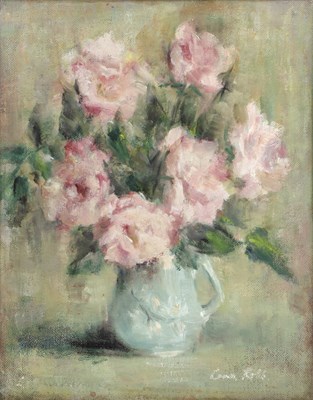 Lot 261 - Lena Robb (1891-1980) Still life of pink roses...
