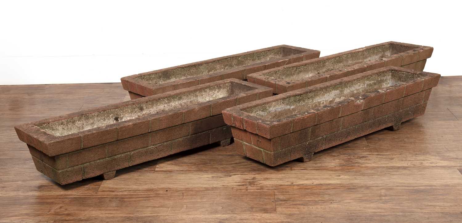Lot 21 - Four garden planters 20th Century, terracotta...