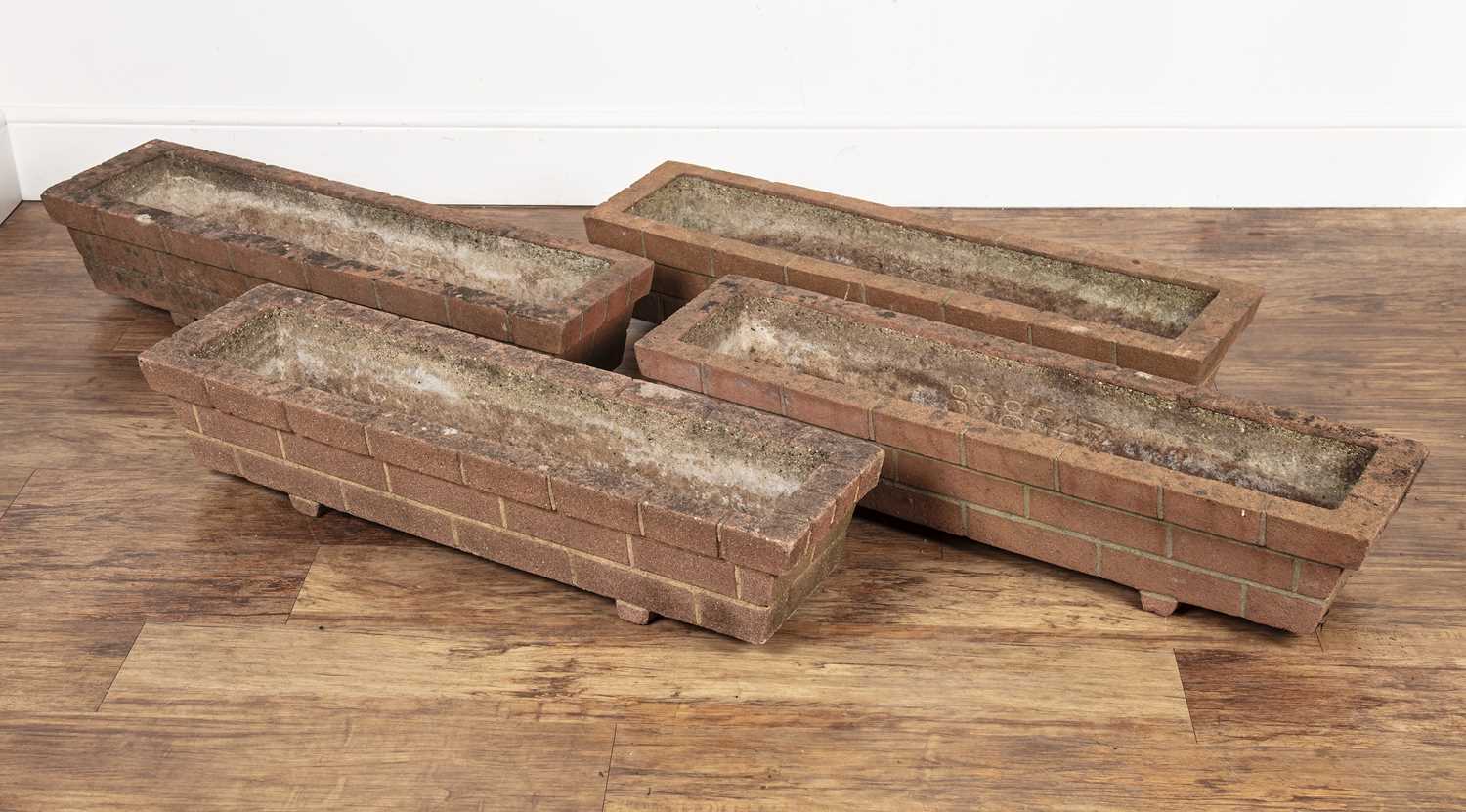 Lot 21 - Four garden planters 20th Century, terracotta...