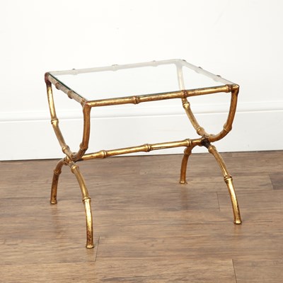 Lot 33 - 20th Century Faux bamboo gilt metal table,...