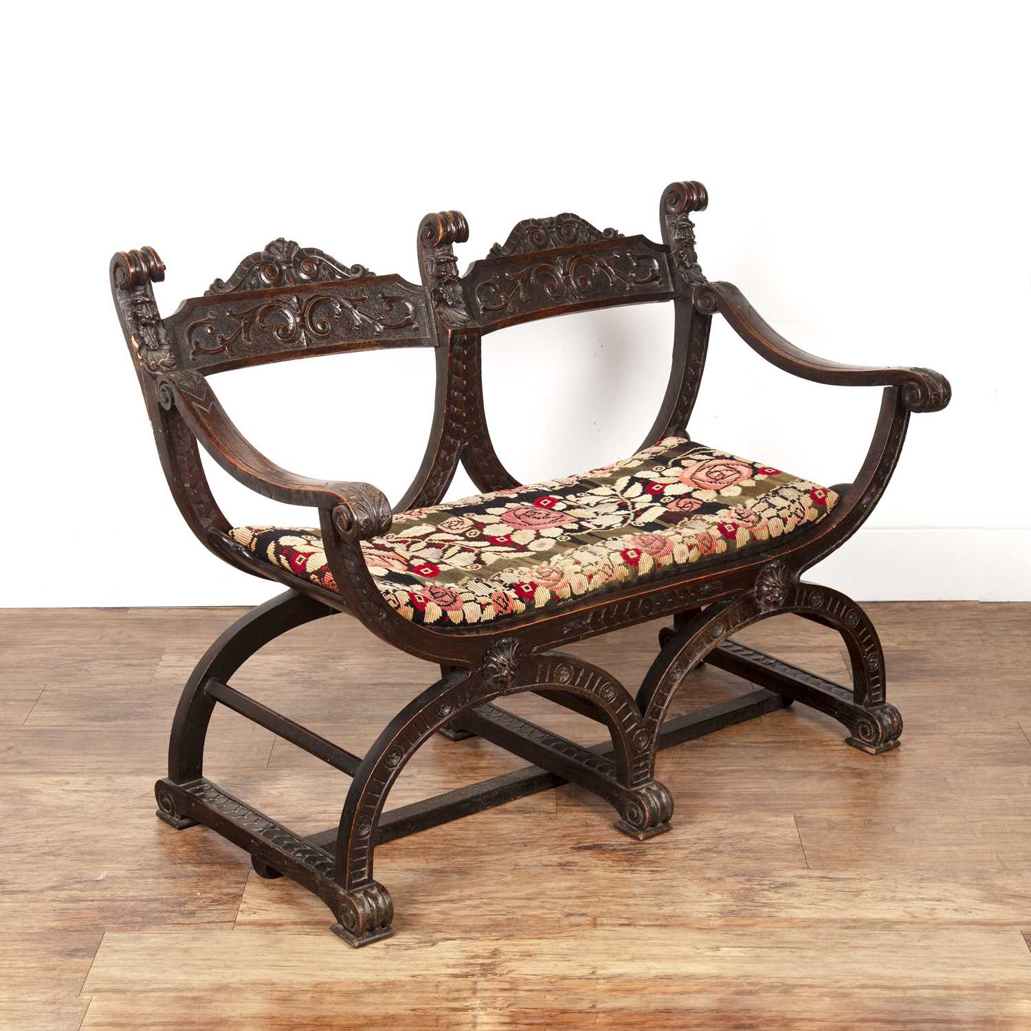 Lot 10 - Gothic revival oak bench, in the Dagobert...
