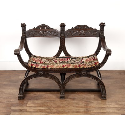 Lot 10 - Gothic revival oak bench, in the Dagobert...