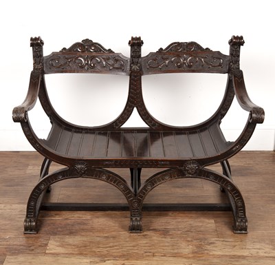 Lot 10 - Gothic revival oak bench, in the Dagobert...