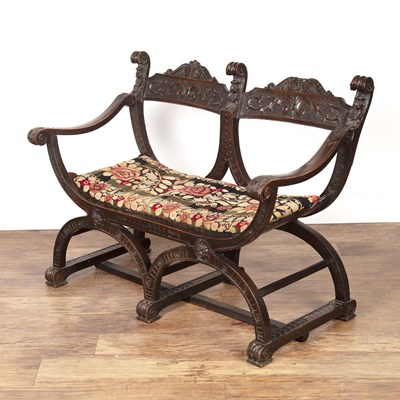 Lot 10 - Gothic revival oak bench, in the Dagobert...