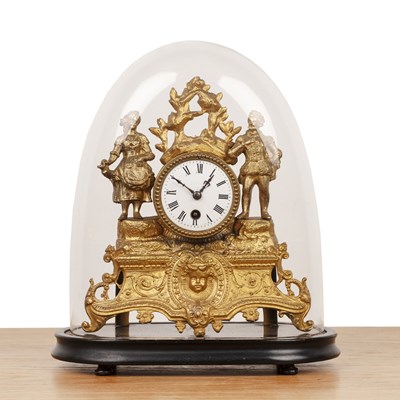 Lot 97 - Gilt metal mantel clock French, late 19th...