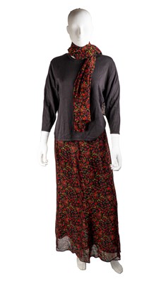 Lot 300 - A Caroline Charles, London long floaty skirt...