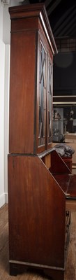 Lot 54 - Mahogany and satinwood bureau bookcase...