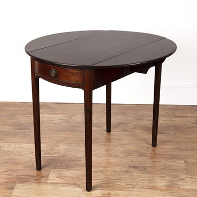 Lot 51 - Mahogany circular drop-leaf pembroke table...