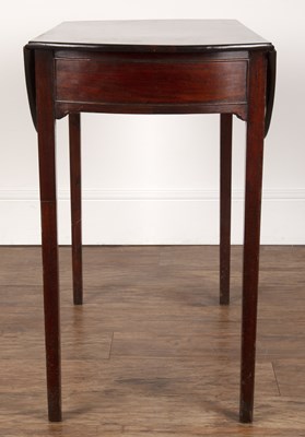 Lot 51 - Mahogany circular drop-leaf pembroke table...