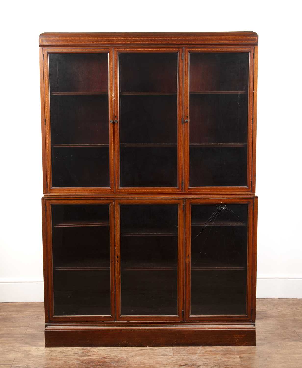 Lot 56 - Pair of mahogany and satinwood library...