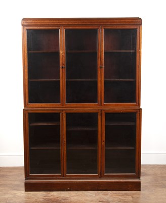 Lot 56 - Pair of mahogany and satinwood library...