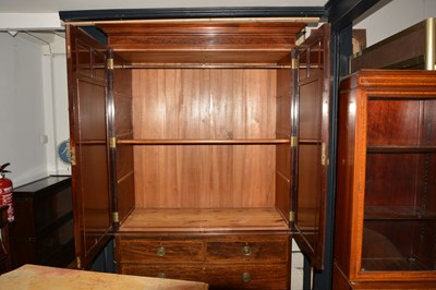 Lot 50 - Mahogany and inlaid linen press Edwardian,...