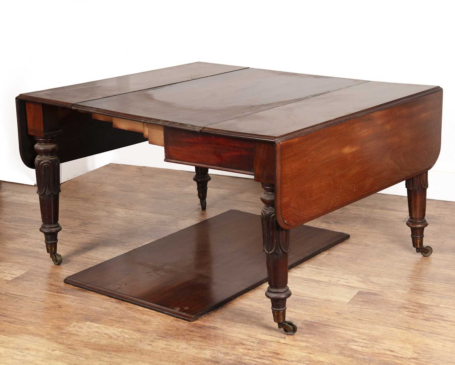 Lot 60 - Mahogany extending dining/pembroke table 19th...