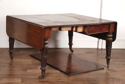 Lot 60 - Mahogany extending dining/pembroke table 19th...