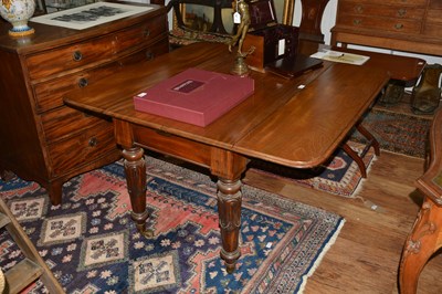 Lot 60 - Mahogany extending dining/pembroke table 19th...