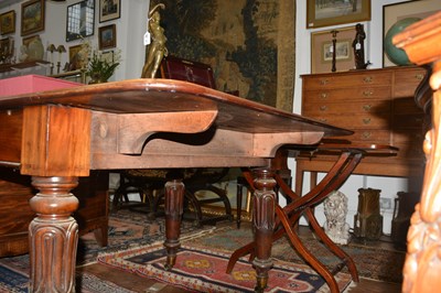 Lot 60 - Mahogany extending dining/pembroke table 19th...