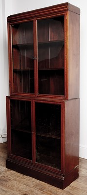 Lot 55 - Mahogany and inlaid glazed front bookcase...