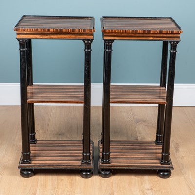 Lot 149 - A pair of Coromandel and ebony bedside tables