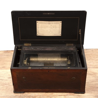Lot 104 - Music box, number 19129 Fabrique de Geneve,...