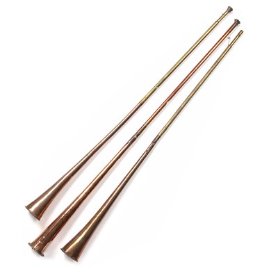 Lot 298 - Wheeler & Sons Makers hunting horn, brass and...