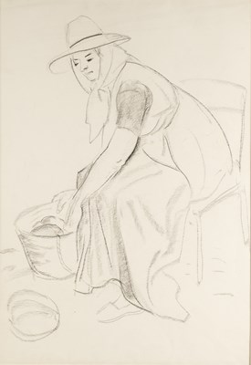 Lot 263 - Iain MacNab (1890-1967) A seated female nude,...