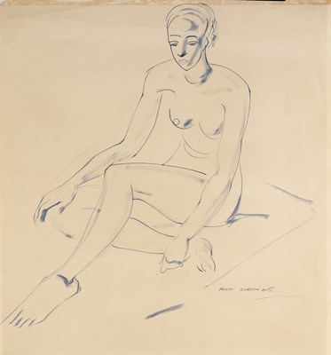 Lot 263 - Iain MacNab (1890-1967) A seated female nude,...